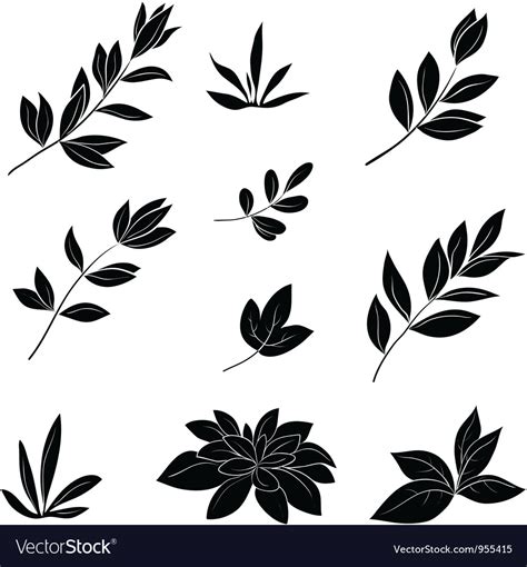 leaf vector|leaf vector black and white.